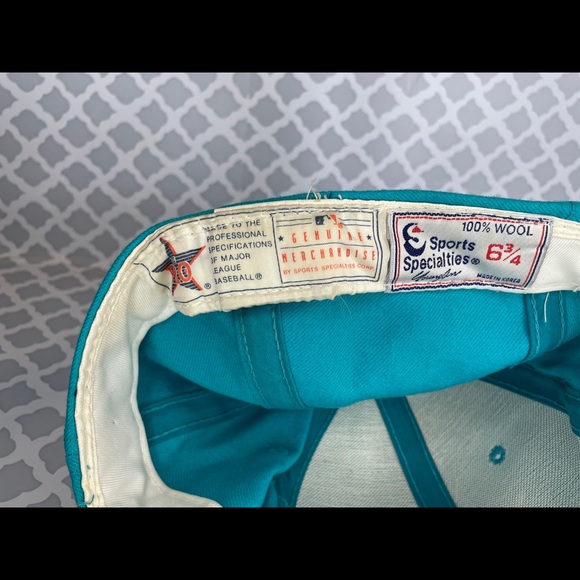 90’s Florida Marlins Wool Fitted (6 3/4) Vintage MLB Pro ball cap baseball - Picture 7 of 9